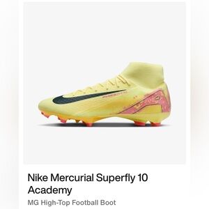 Nike Mercurial Superfly 10 Academy Yellow soccer Cleats KM FG/MG size 6 women’s